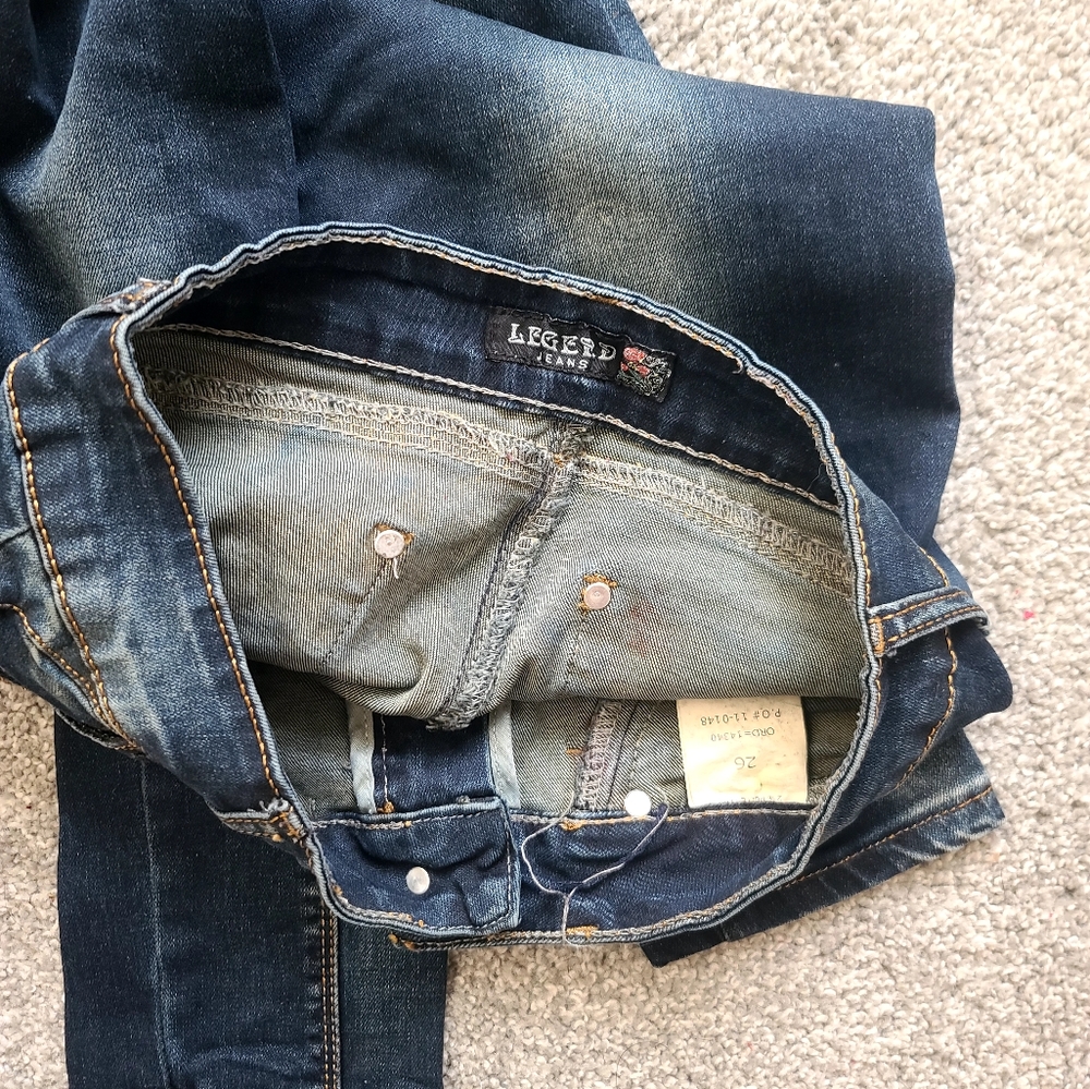 Blue Skinny Jeans with Floral Embellishments - Picture 5 of 5